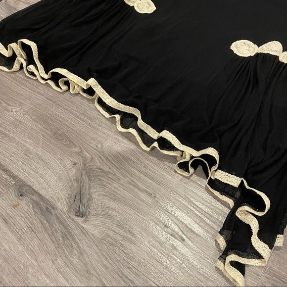 Max Studio 100% Silk Embroidered Black Skirt Size - Picture 6 of 10